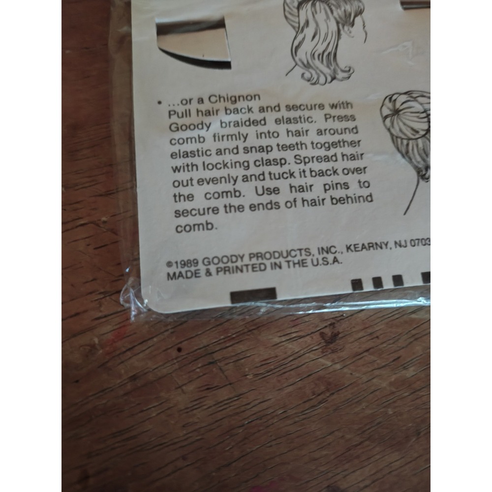 Lot of 5 Sealed Vintage 80s Goody Adjustable Nylon Flexible Hair Comb 1059 Brown - Picture 4 of 5